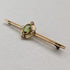 British Antique 15ct Gold Greenstone & Pearl Pin Brooch